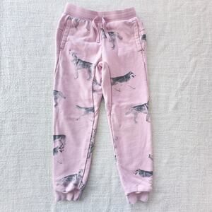 Tea Collection Pink Wolf Graphic Sweat Pants GUC Size 7